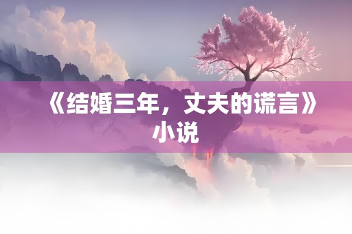 《结婚三年，丈夫的谎言》小说