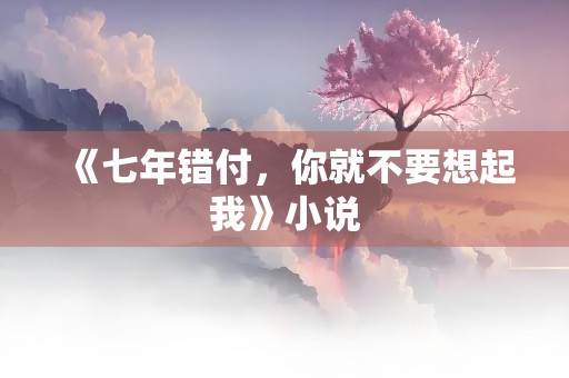 《七年错付，你就不要想起我》小说