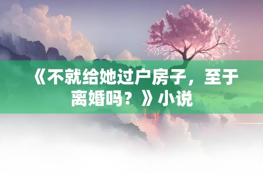 《不就给她过户房子，至于离婚吗？》小说