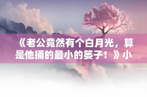 《老公竟然有个白月光，算是他捅的最小的篓子！》小说