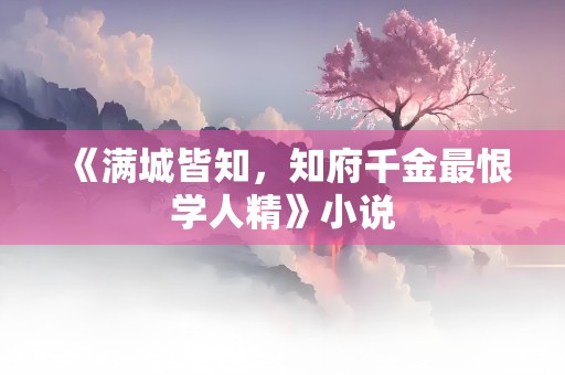 《满城皆知，知府千金最恨学人精》小说