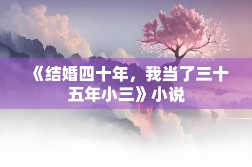 《结婚四十年，我当了三十五年小三》小说