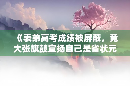 《表弟高考成绩被屏蔽，竟大张旗鼓宣扬自己是省状元》小说