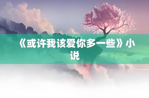 《或许我该爱你多一些》小说