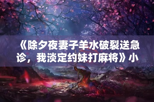 《除夕夜妻子羊水破裂送急诊，我淡定约妹打麻将》小说