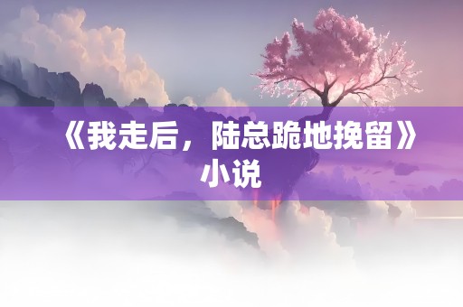 《我走后，陆总跪地挽留》小说