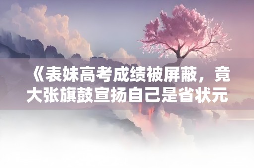 《表妹高考成绩被屏蔽，竟大张旗鼓宣扬自己是省状元》小说